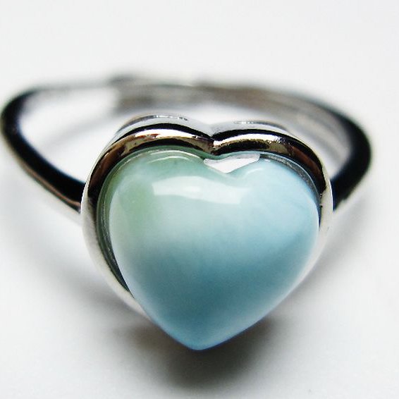 ラリマーハート 指輪 (13号)[T113-12917]