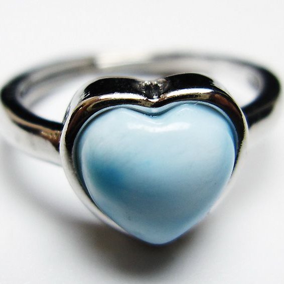 ラリマーハート 指輪 (11号)[T113-12944]