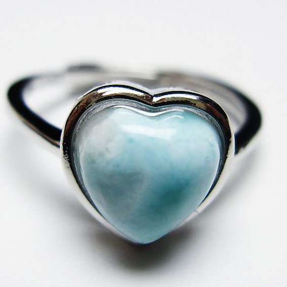 ラリマーハート 指輪 (10号)[T113-12947]