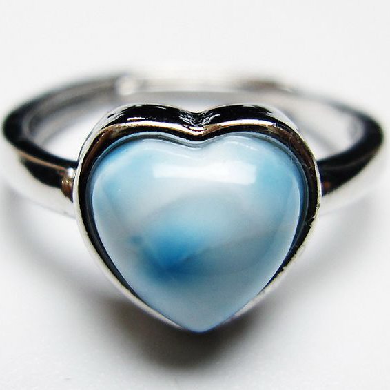 ラリマーハート 指輪 (12号) [t113-12949]