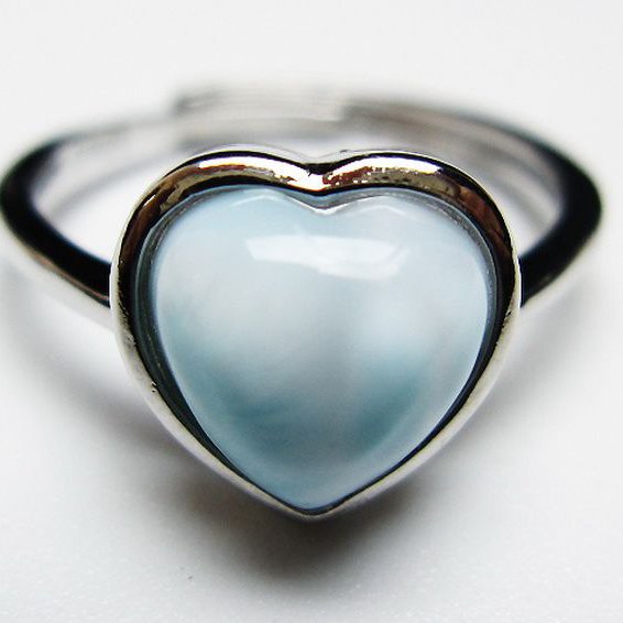 ラリマーハート 指輪 (12号)[T113-12950]