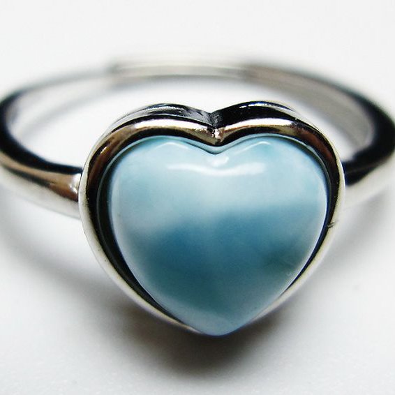 ラリマーハート 指輪 (17号)[T113-12957]