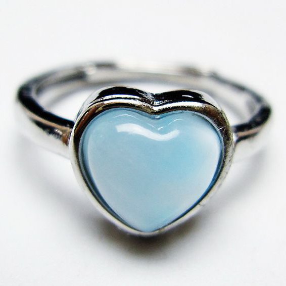 ラリマーハート 指輪 (12号)[T113-13130]