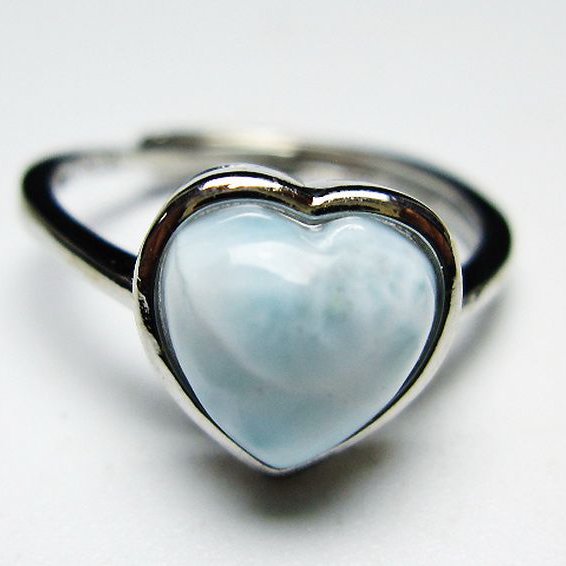 ラリマーハート 指輪 (12号) [t113-13186]