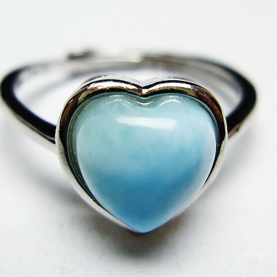 ラリマーハート 指輪 (11号) [t113-13241]