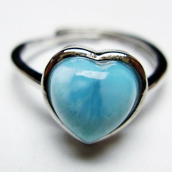 ラリマーハート 指輪 (12号) [t113-13253]