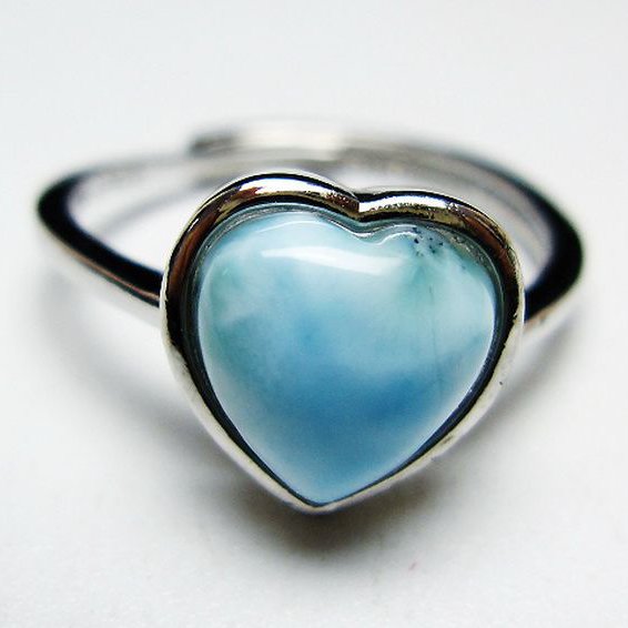 ラリマーハート 指輪 (12号)[T113-13272]