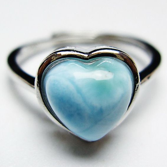 ラリマーハート 指輪 (12号)[T113-13285]