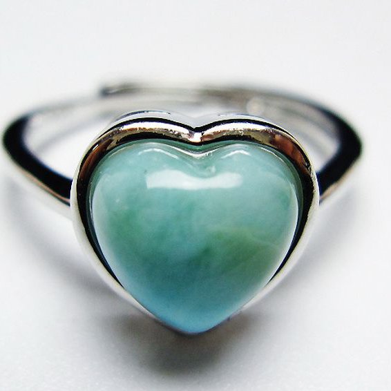 ラリマーハート 指輪 (12号)[T113-13288]