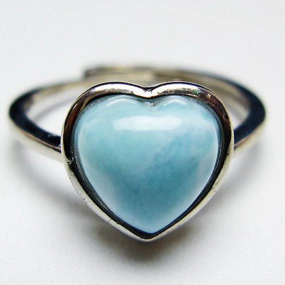 ラリマーハート 指輪 (11号) [t113-13294]