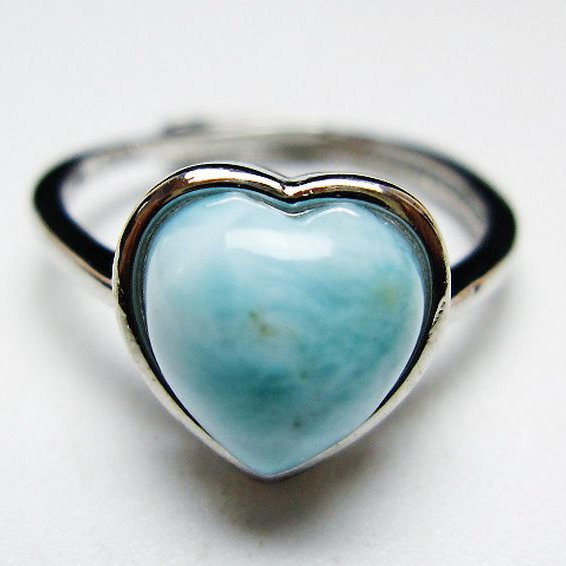 ラリマーハート 指輪 (11号)[T113-13295]