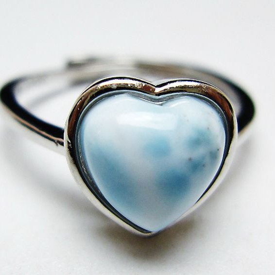 ラリマーハート 指輪 (12号) [t113-13341]