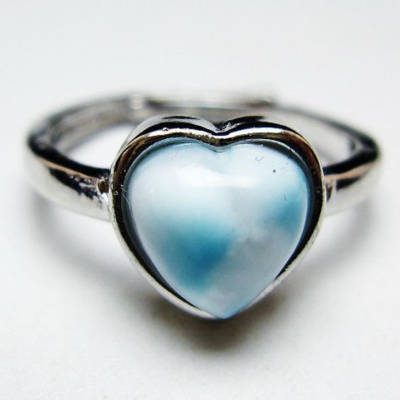 ラリマーハート 指輪 (14号) [t113-13351]