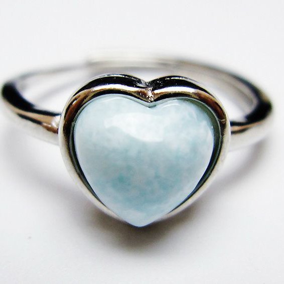 ラリマーハート 指輪 (17号) [t113-13393]