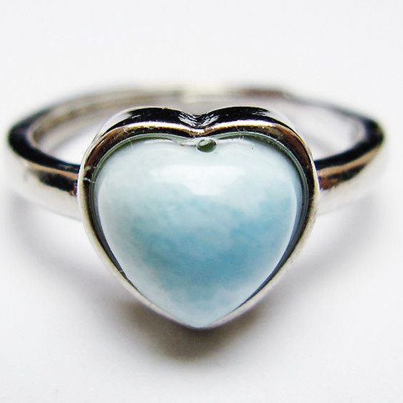 ラリマーハート 指輪 (13号) [t113-13396]