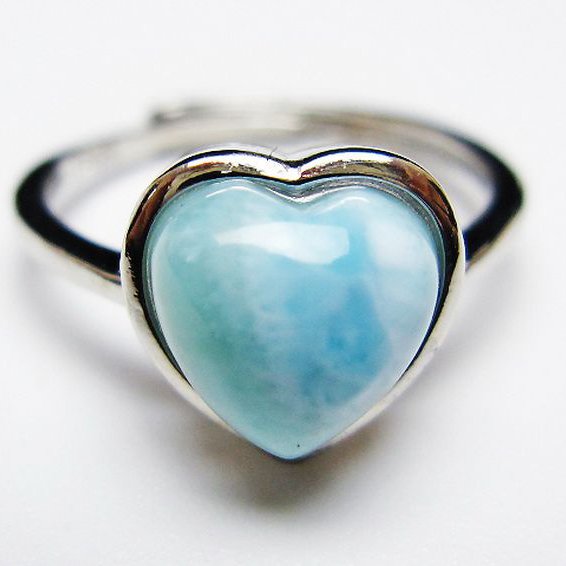 ラリマーハート 指輪 (12号) [t113-13397]