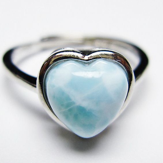 ラリマーハート 指輪 (12号) [t113-13420]