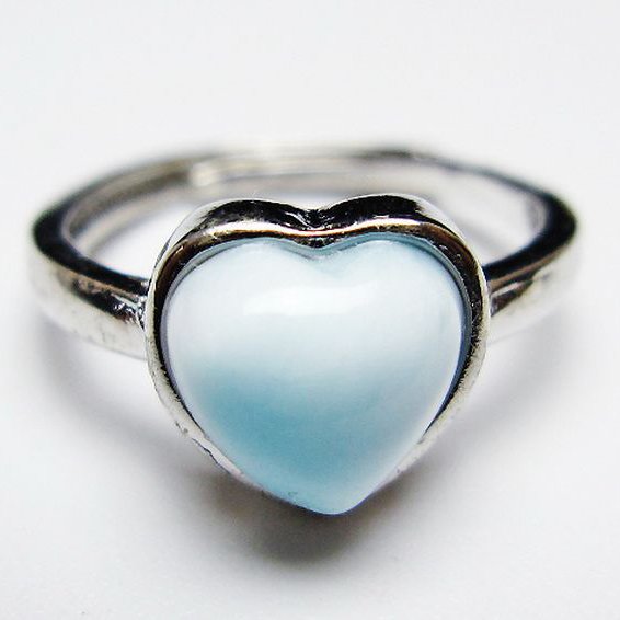 ラリマーハート 指輪 (13号) [t113-13441]