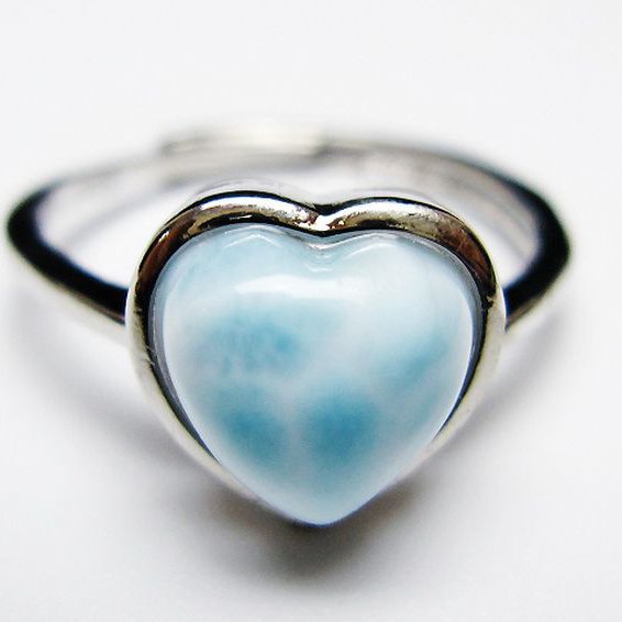 ラリマーハート 指輪 (13号) [t113-13460]