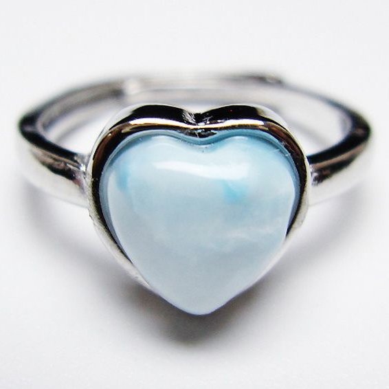 ラリマーハート 指輪 (13号) [t113-13464]