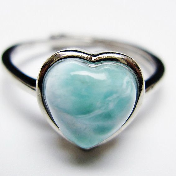 ラリマーハート 指輪 (13号) [t113-13474]