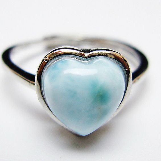 ラリマーハート 指輪 (13号) [t113-13540]