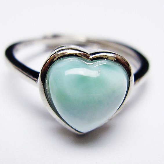 ラリマーハート 指輪 (12号) [t113-13556]