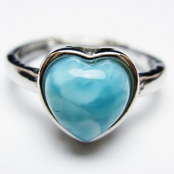 ラリマーハート 指輪 (11号) [t113-13608]