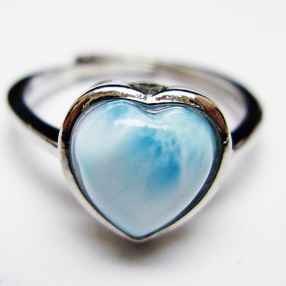 ラリマーハート 指輪 (12号) [t113-13613]