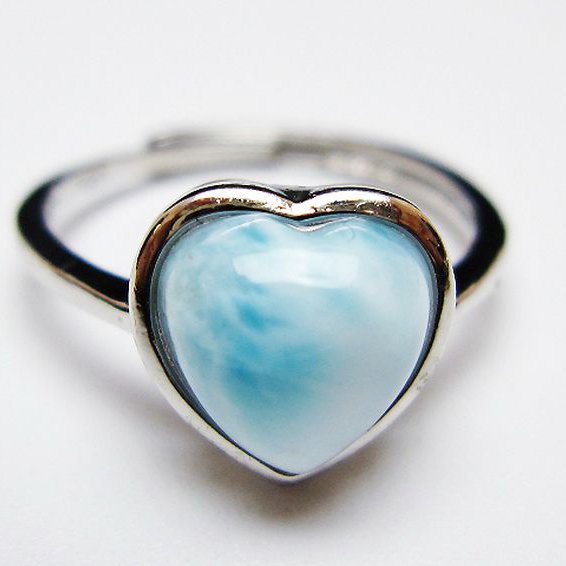 ラリマーハート 指輪 (13号) [t113-13616]