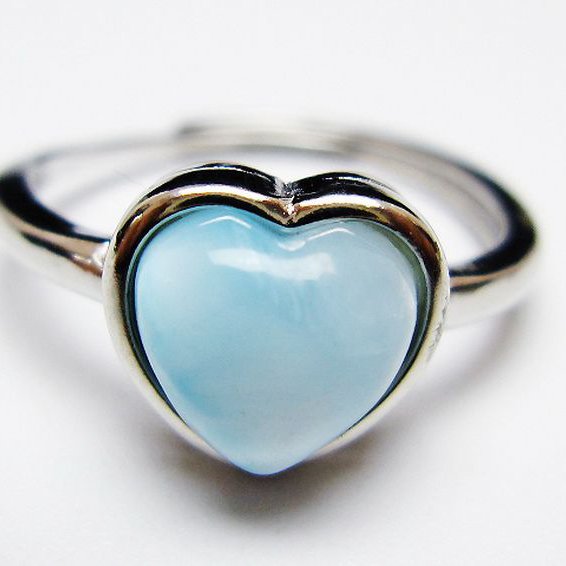 ラリマーハート 指輪 (17号) [t113-13620]