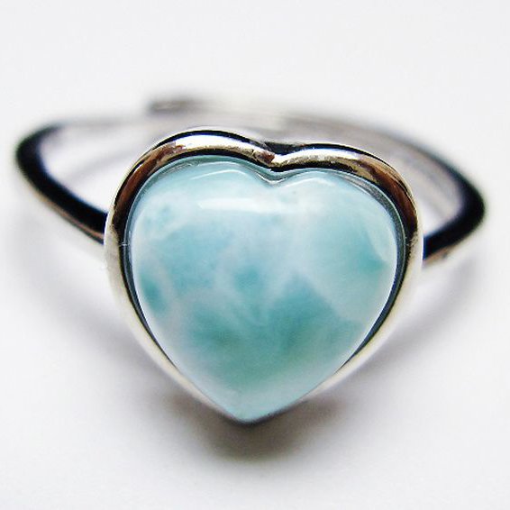 ラリマーハート 指輪 (12号) [t113-13646]