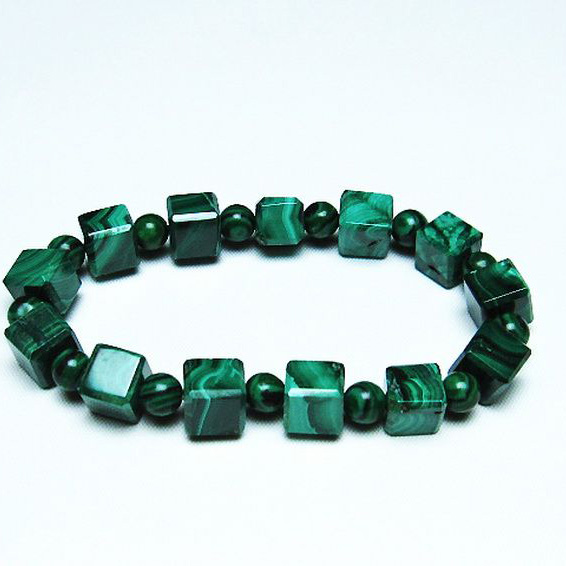 マラカイト キューブ  ブレスレット [T115-3964]
