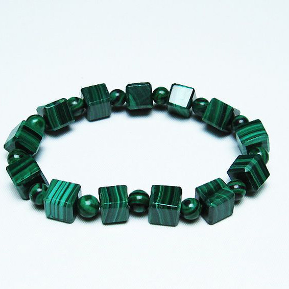 マラカイト キューブ  ブレスレット [T115-3988]