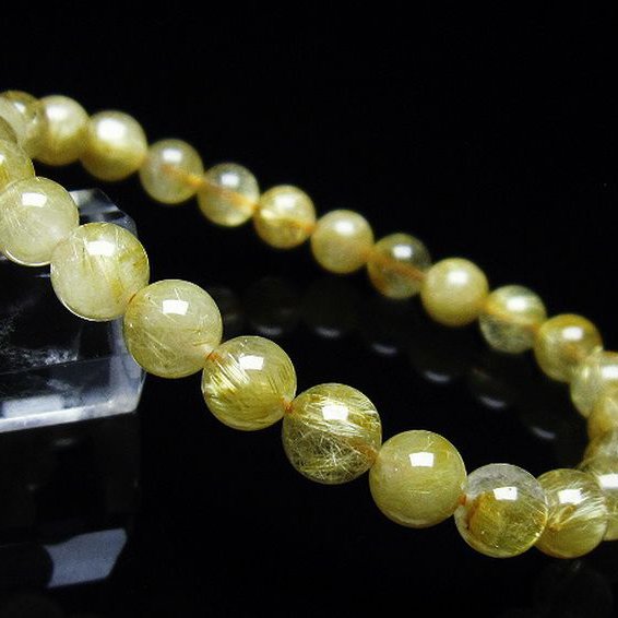 ゴールドタイチンルチル ブレスレット 7mm [t116-11781]