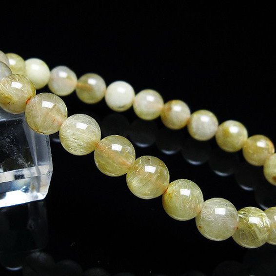 ゴールドタイチンルチル ブレスレット 7mm [T116-12180]