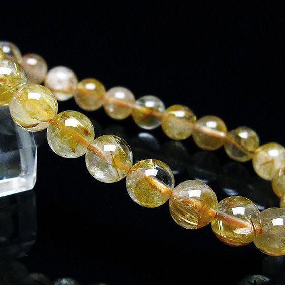 ゴールドタイチンルチル ブレスレット 7mm [t116-12237]