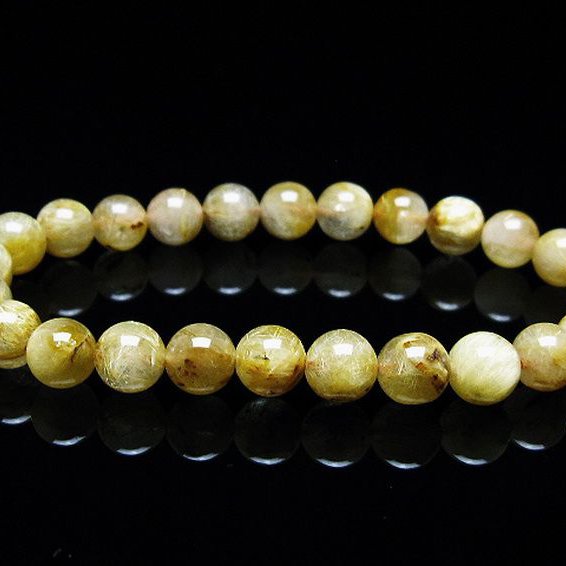 ゴールドタイチンルチル ブレスレット 7mm [T116-12269]