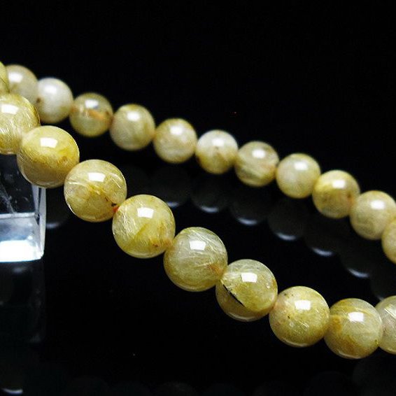 ゴールドタイチンルチル ブレスレット 7mm [t116-12312]