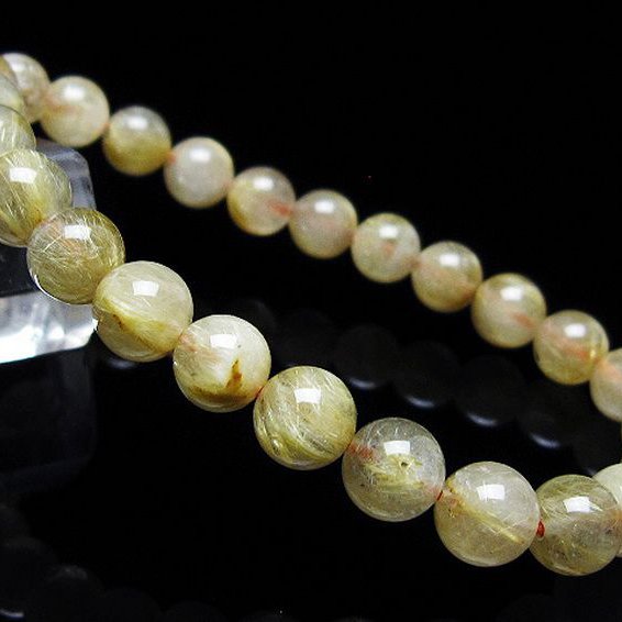 ゴールドタイチンルチル ブレスレット 7mm [T116-12465]