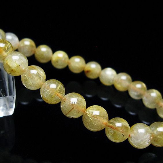 ゴールドタイチンルチル ブレスレット 7mm [T116-12466]