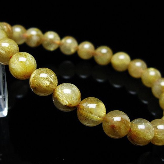 ゴールドタイチンルチル ブレスレット 7mm [T116-12573]