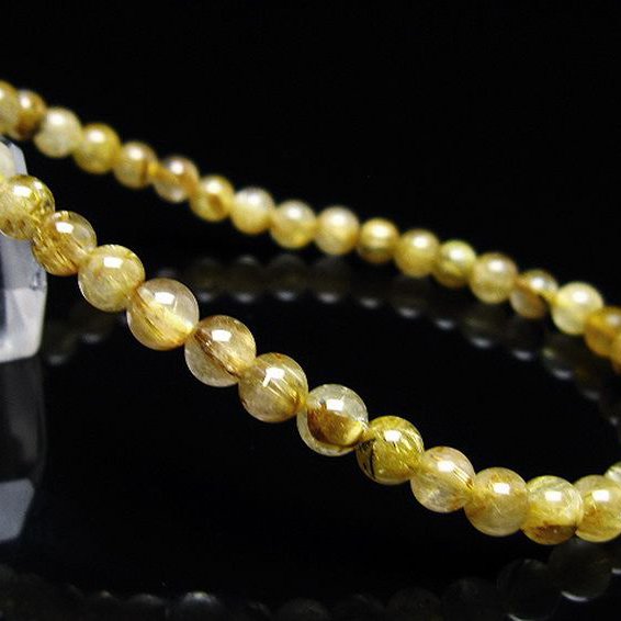 ゴールドタイチンルチル ブレスレット 5mm [T116-12751]