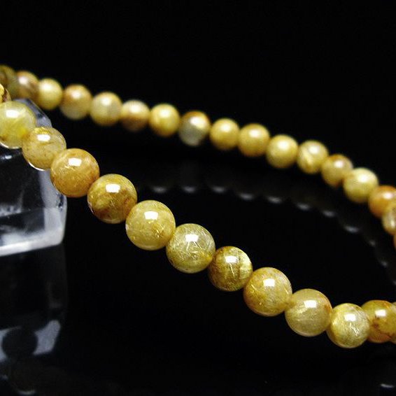 ゴールドタイチンルチル ブレスレット 5mm [T116-12764]