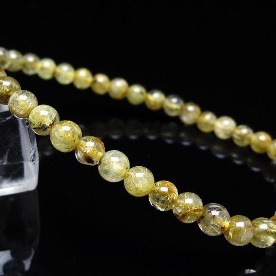 ゴールドタイチンルチル ブレスレット 5mm [t116-12792]