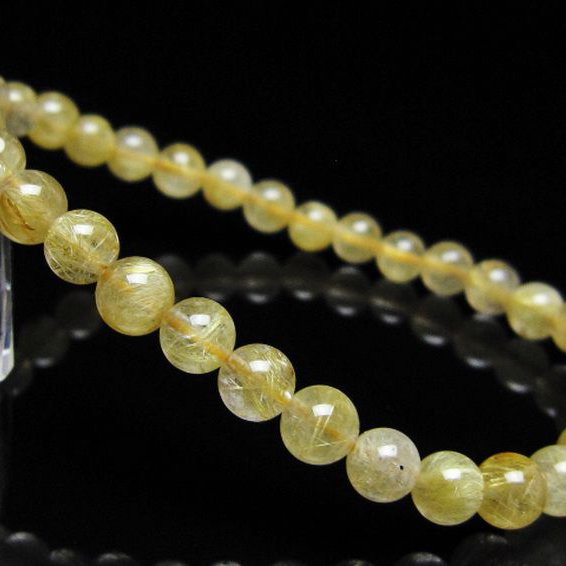 ゴールドタイチンルチル ブレスレット 6mm [t116-12926]
