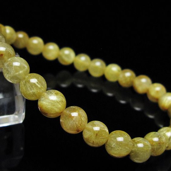 ゴールドタイチンルチル ブレスレット 6mm [t116-12930]