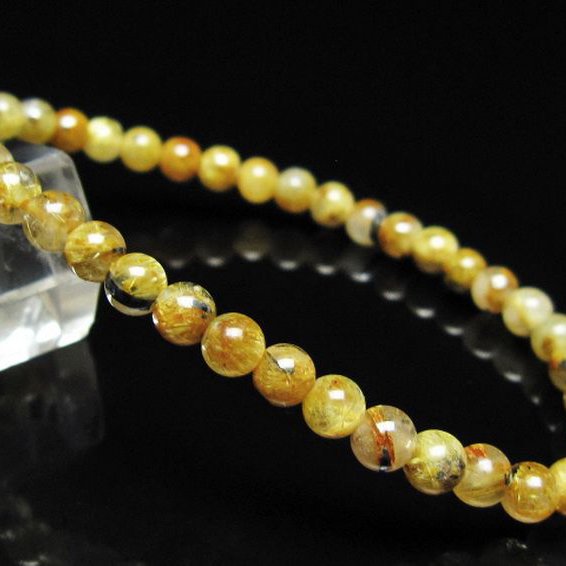 ゴールドタイチンルチル ブレスレット 5mm [t116-12961]