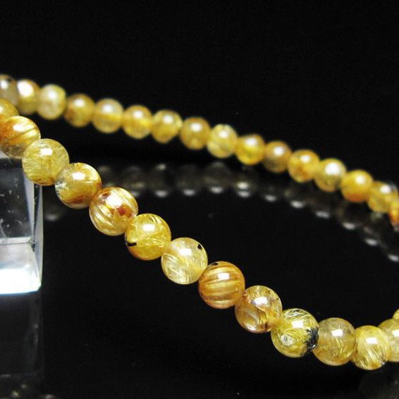 ゴールドタイチンルチル ブレスレット 5mm [t116-12994]