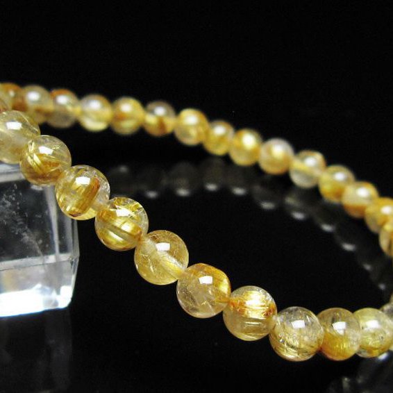 ゴールドタイチンルチル ブレスレット 6mm [t116-12998]